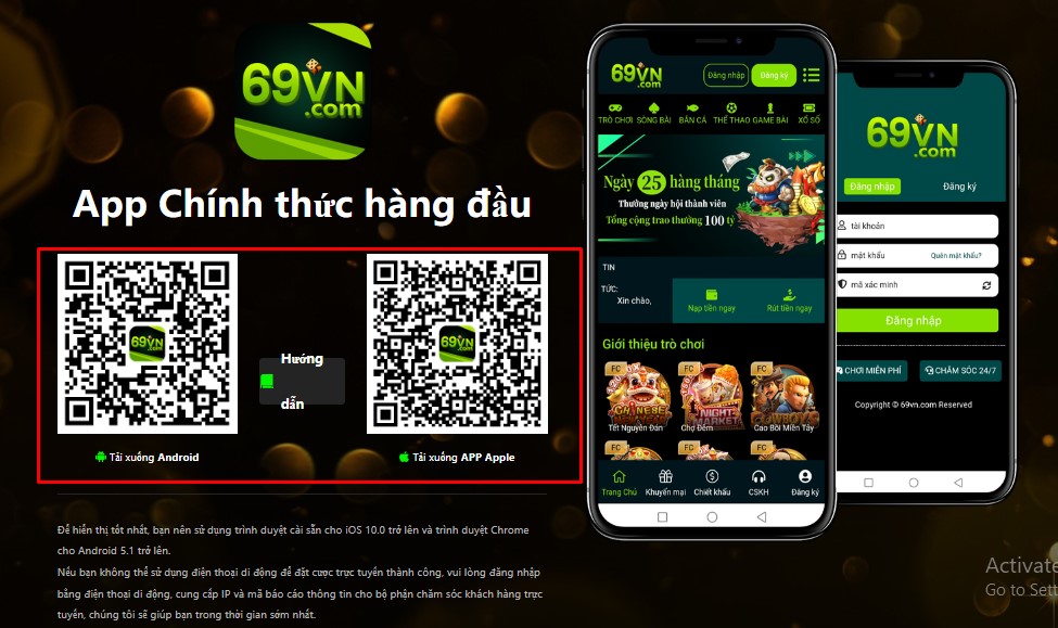 Cách tải App 69vn