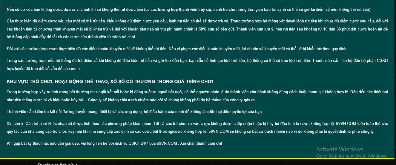 Những điều cần lưu ý khi rút tiền tại nhà cái 69vn